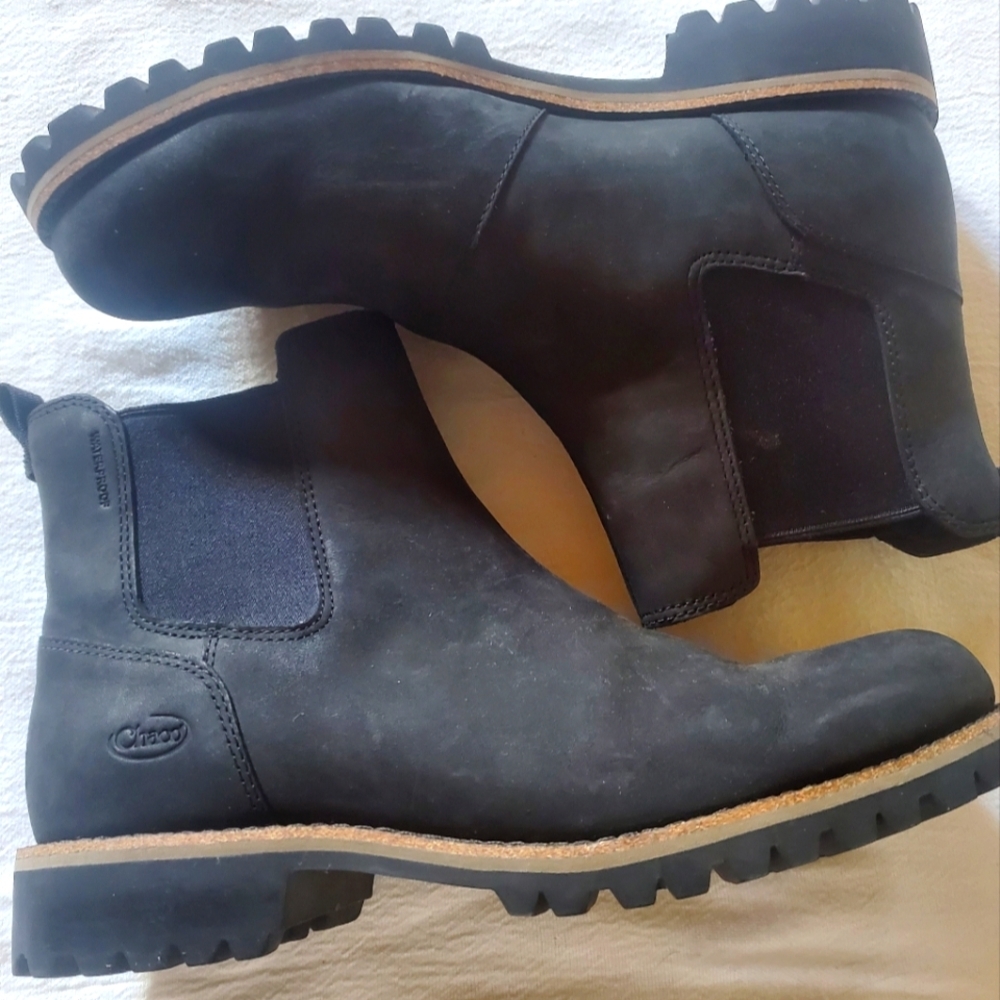 Chaco Mens Fields Waterproof Black Chelsea Sz. 9.5 Boots‎ NWOT